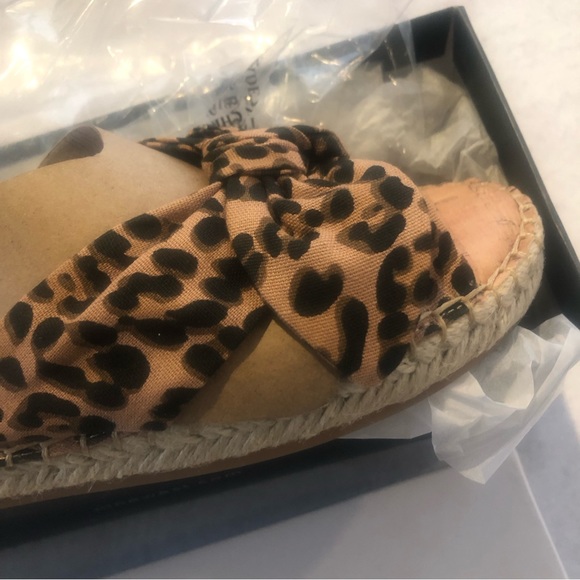 Nine West Brock Animal Print Slip On Bow Espadrille Sandal, 9 NIB - Picture 6 of 7
